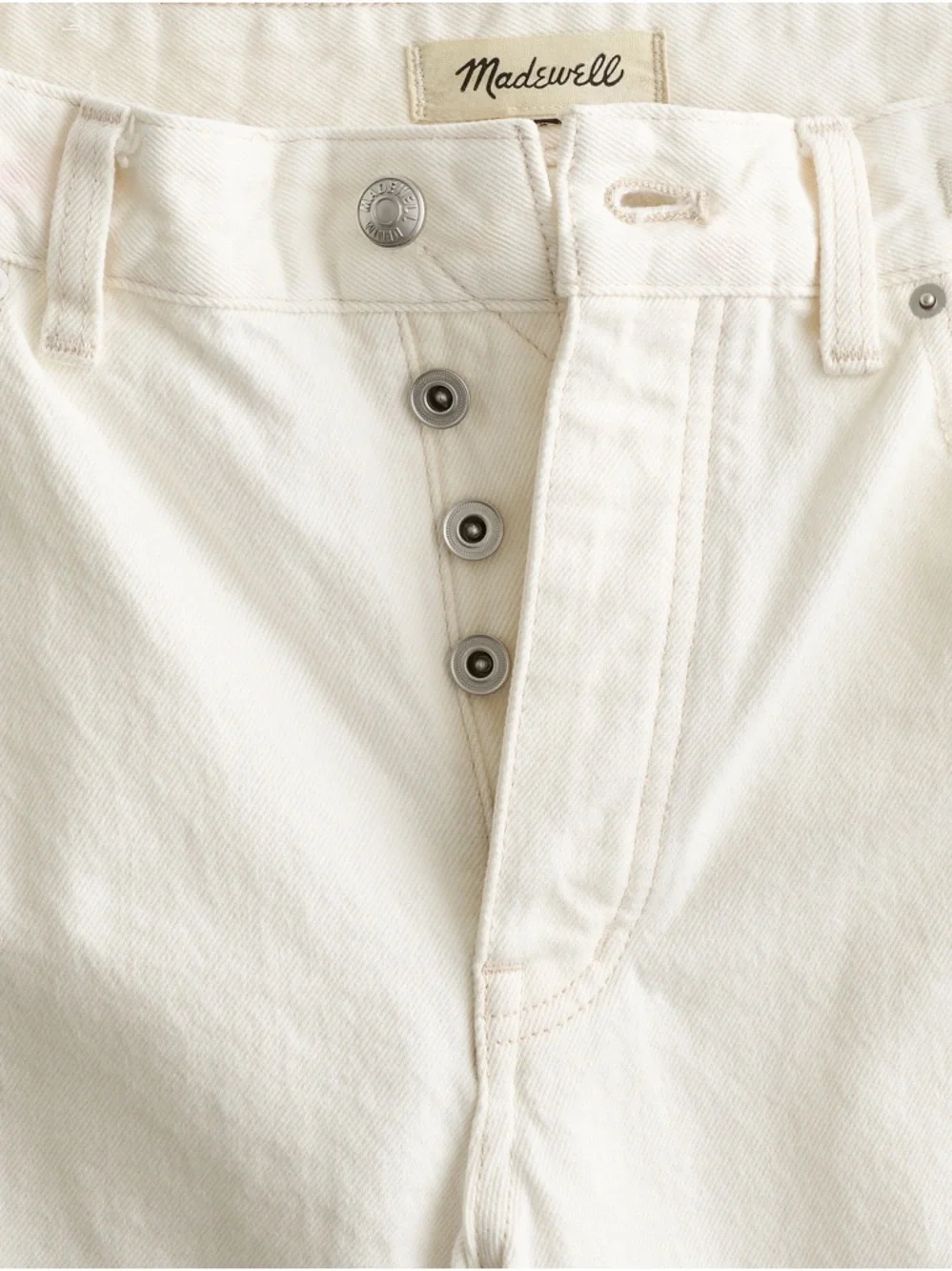 Madewell The Tall Darted Barrel Leg Jean Vintage Canvas Cream White Size 30 Tall